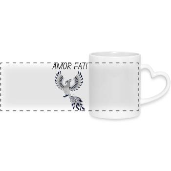 Amor Fati - Mug panoramique avec anse en forme de cœur - blanc - Devant