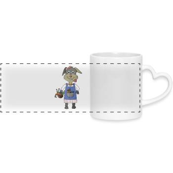 Moerchen Hase Freshness from the field - Panoramic mug with heart handle - white - Front