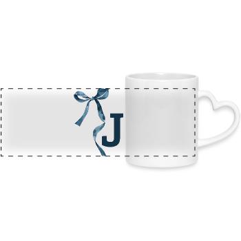 Monogram j Geschenkidee - Panoramatasse mit Herzhenkel - Weiß - Vorne