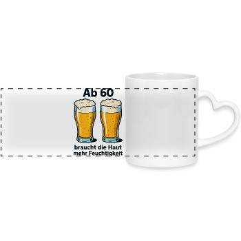 60th Birthday Gift T-Shirt Funny Saying - Panoramic mug with heart handle - white - Front