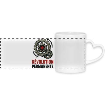 Permanente Revolution - Panoramatasse mit Herzhenkel - Weiß - Vorne