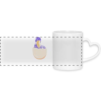 Bec-de-chaussure - Mug panoramique avec anse en forme de cœur - blanc - Devant