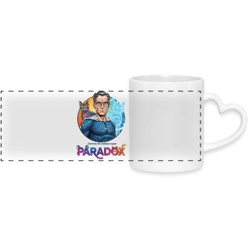 Cosmo-Schrödinger-Paradoxon - Panoramatasse mit Herzhenkel - Weiß - Vorne