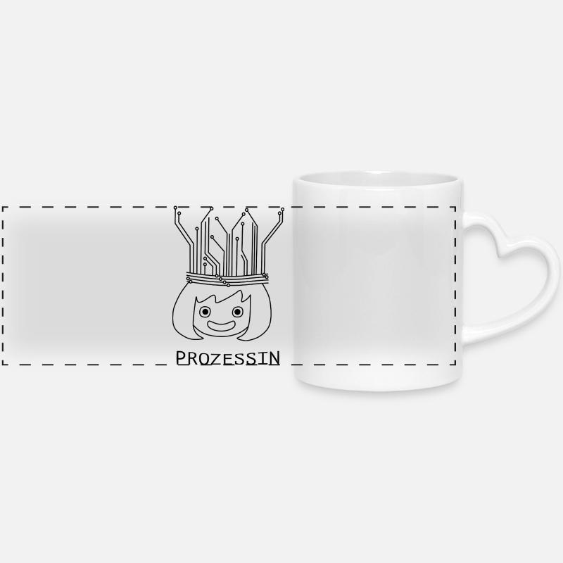 Processus avec Tech Crown - Mug panoramique avec anse en forme de cœur - blanc