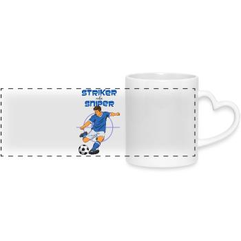 Thème de football Striker Sniper (Striker) - Mug panoramique avec anse en forme de cœur - blanc - Devant