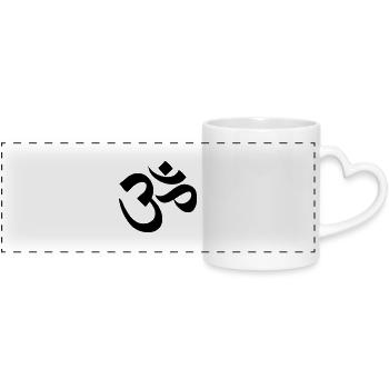 Om Ornament - Panoramic mug with heart handle - white - Front