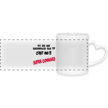 Super connard - Mug panoramique avec anse en forme de cœur - blanc - Devant