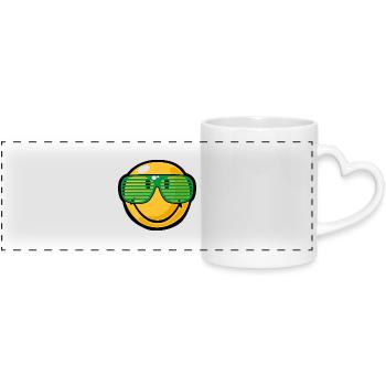Smiley Sunglasses - Panoramatasse mit Herzhenkel - Weiß - Vorne