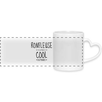 Ronfler / Ronfleur / Ronfleuse / Ronflement - Mug panoramique avec anse en forme de cœur - blanc - Devant