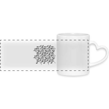 Motif Plantas - Mug panoramique avec anse en forme de cœur - blanc - Devant