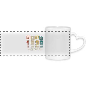 1929 Vintage 1929 born in 1929 Birthday. Year 2 - Panoramic mug with heart handle - white - Front