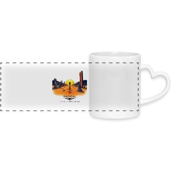 Radical self-portrayal - Panoramic mug with heart handle - white - Front