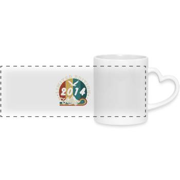 Vintage 2015 Retro - Bestseller - Panoramic mug with heart handle - white - Front