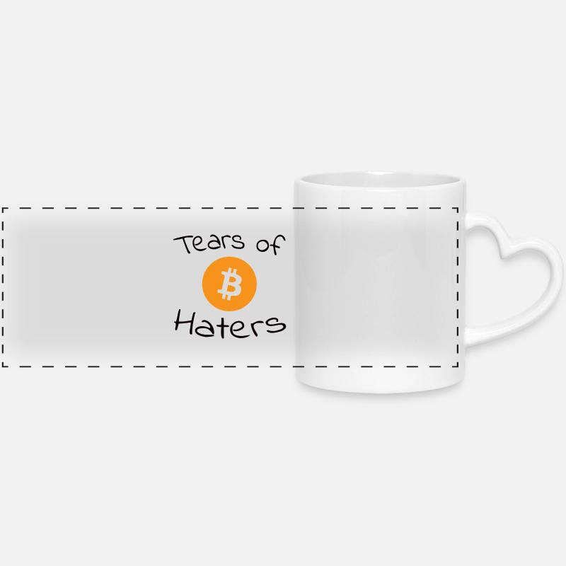 Tears of Bitcoin Haters - Panoramic mug with heart handle - white