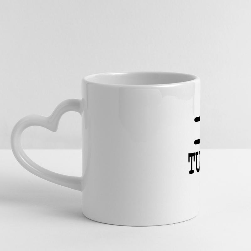 turntable Panoramic mug with heart handle