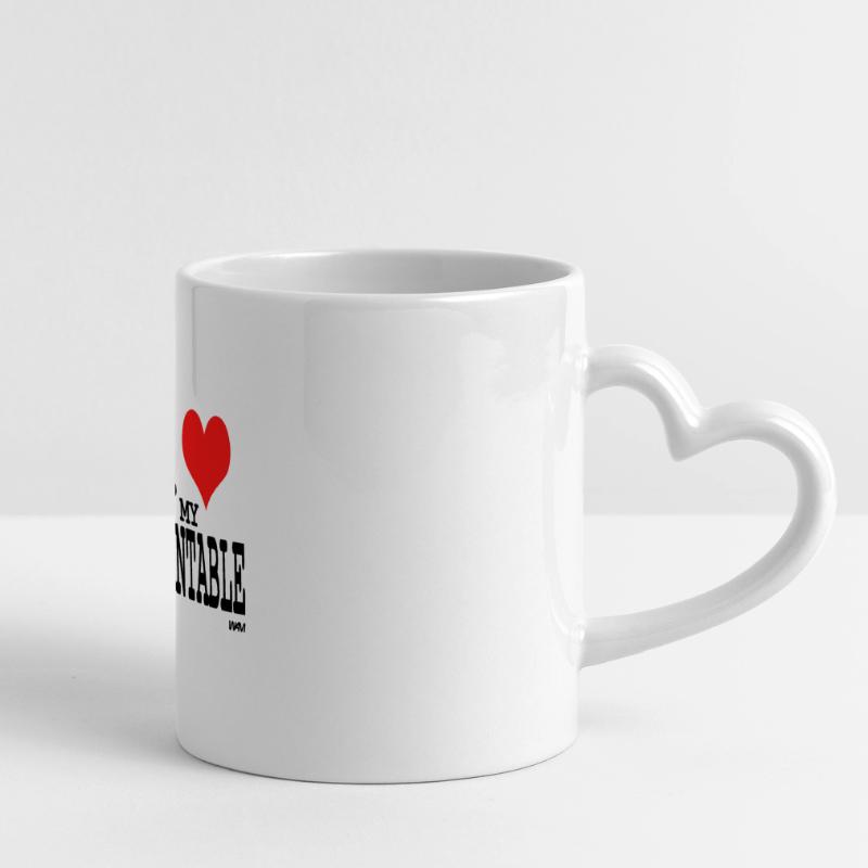 turntable Panoramic mug with heart handle