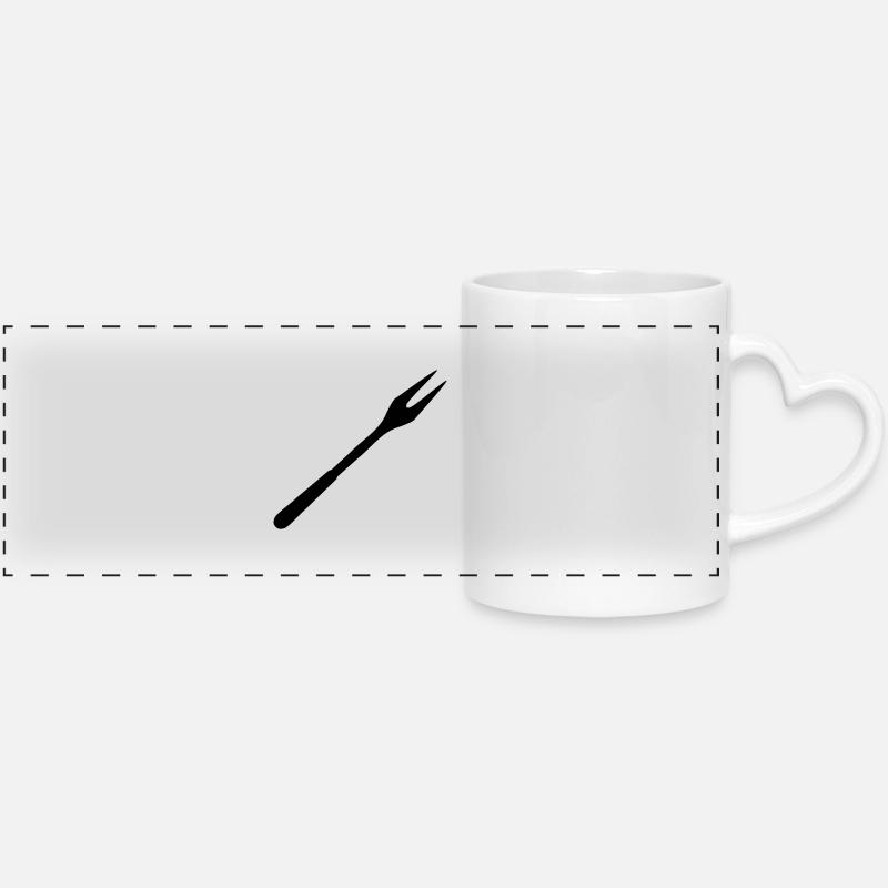 fondue - Mug panoramique avec anse en forme de cœur - blanc