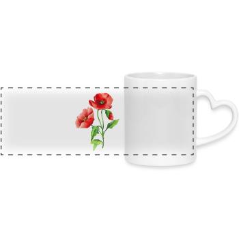 Maki - Mug panoramique avec anse en forme de cœur - blanc - Devant