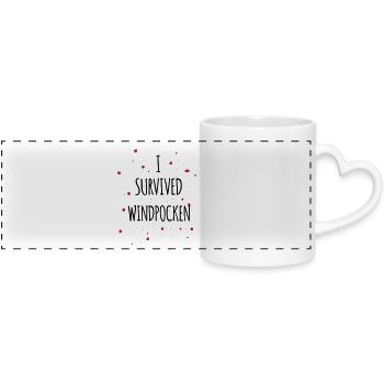 J'ai survécu à la varicelle 2c - Mug panoramique avec anse en forme de cœur - blanc - Devant