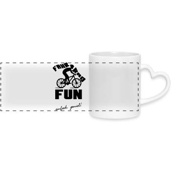 Fahrrad Fun Radfahrer Rad Sport Freizeit Geschenk - Panoramatasse mit Herzhenkel - Weiß - Vorne