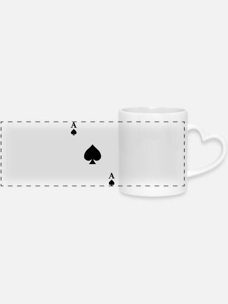 Ace of Spades - Panoramatasse mit Herzhenkel - Weiß