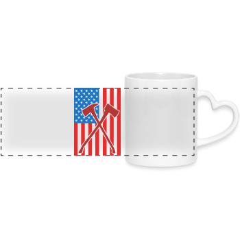 Brandbekämpfung USA Flagge - Panoramatasse mit Herzhenkel - Weiß - Vorne