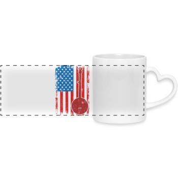 Banjo 4th of July USA - Panoramic mug with heart handle - white - Front