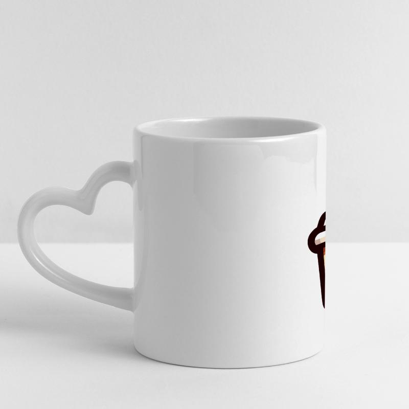 Caffeine Cutie : le joyeux Java Mug panoramique avec anse en forme de cœur