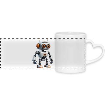 Petit robot explorateur - Mug panoramique avec anse en forme de cœur - blanc - Devant