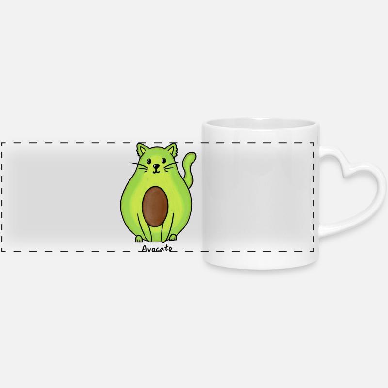 Avocato - Mug panoramique avec anse en forme de cœur - blanc