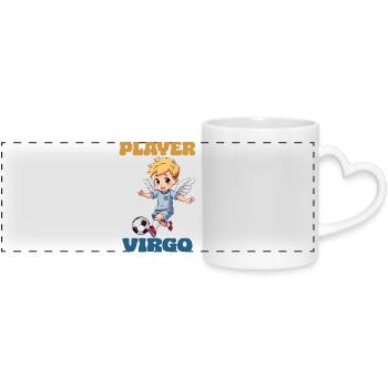 Joueur de football Signe du zodiaque Vierge - Mug panoramique avec anse en forme de cœur - blanc - Devant