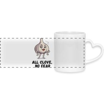Dame à l’ail une peur dessin animé - Mug panoramique avec anse en forme de cœur - blanc - Devant