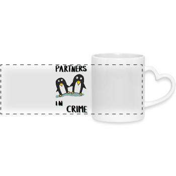 partners in crime - Panoramatasse mit Herzhenkel - Weiß - Vorne
