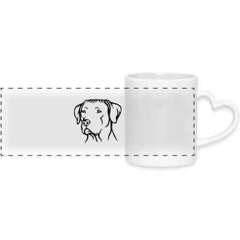 Rhodesian Ridgeback - Panoramatasse mit Herzhenkel - Weiß - Vorne