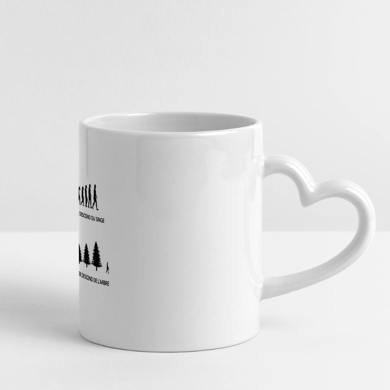 Evolution du menuisier Mug panoramique avec anse en forme de cœur