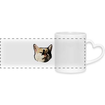 Lumi Cat - Mug panoramique avec anse en forme de cœur - blanc - Devant