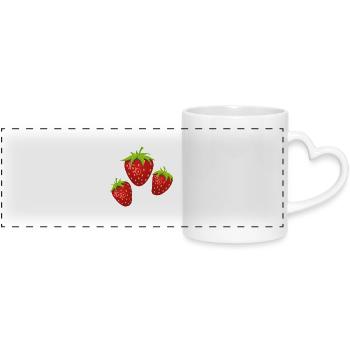 3fraises - Mug panoramique avec anse en forme de cœur - blanc - Devant