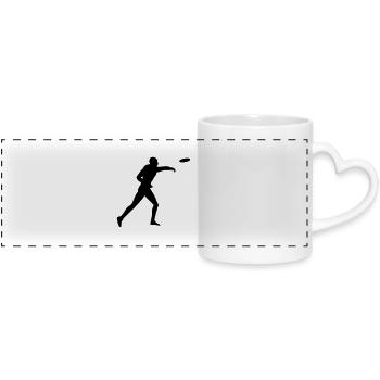 lancer de disque - Mug panoramique avec anse en forme de cœur - blanc - Devant