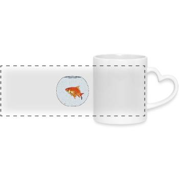 Poisson rouge / Goldfisch - Panoramatasse mit Herzhenkel - Weiß - Vorne