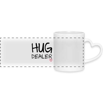 Hug Dealer - Panoramatasse mit Herzhenkel - Weiß - Vorne