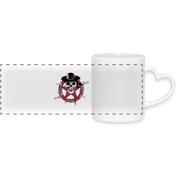 tete de mort breizh pirate breton chapeau 311 - Mug panoramique avec anse en forme de cœur - blanc - Devant