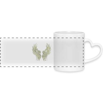 Ailes Dragon Anime Tête de dragon Mythical Reptile Magie - Mug panoramique avec anse en forme de cœur - blanc - Devant