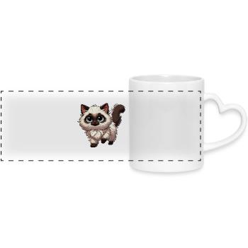 Ragdoll cat baby - Panoramic mug with heart handle - white - Front