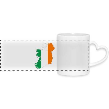 Irland - Panoramatasse mit Herzhenkel - Weiß - Vorne