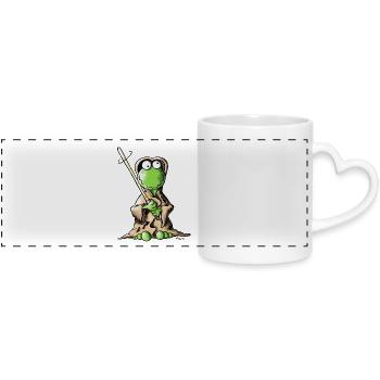 Jedi Frog - Panoramic mug with heart handle - white - Front