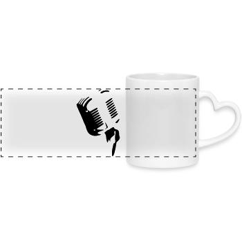 Microphone - Panoramic mug with heart handle - white - Front