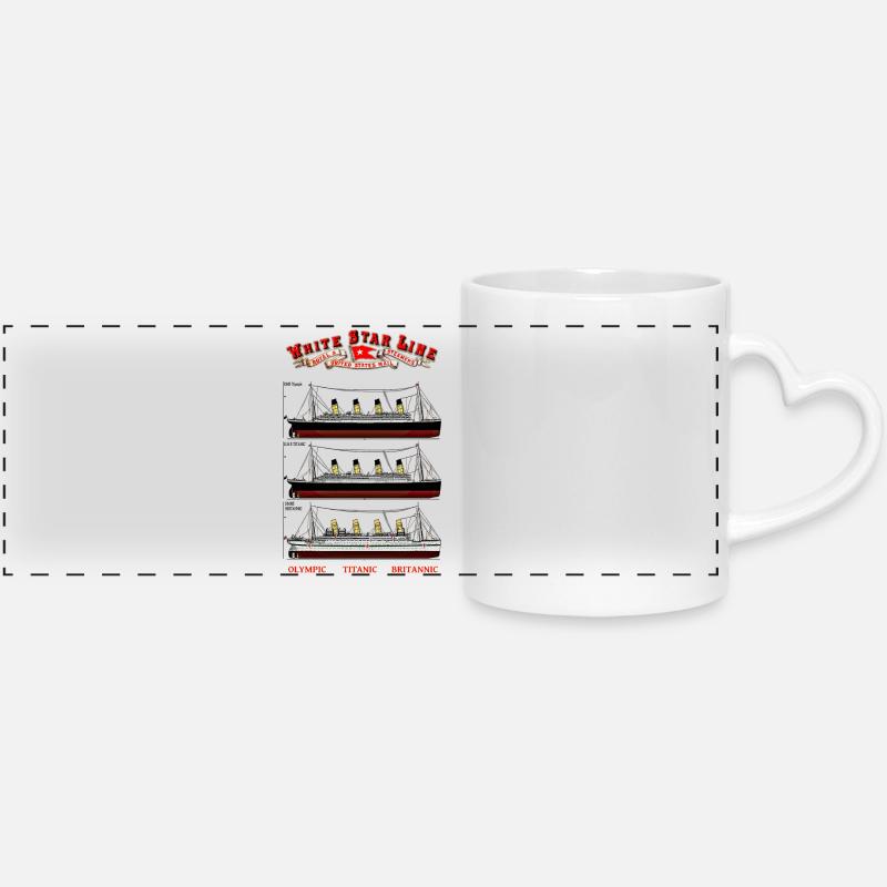TITANIC BRITANIC création Louis RUNEMBERG © Adagp - Mug panoramique avec anse en forme de cœur - blanc
