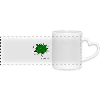 Woolly Beastie spiky - Bestiolus Spinosus - Panoramic mug with heart handle - white - Front