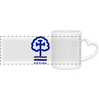 Chemins de pèlerinage à Fatima, Portugal, balise - Mug panoramique avec anse en forme de cœur - blanc - Devant