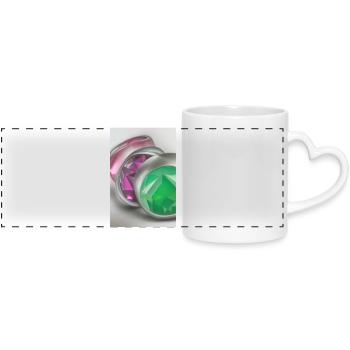 Gemstones - Panoramic mug with heart handle - white - Front